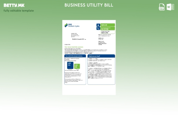 Обединетото Кралство верзија на сметката за деловна комунални услуги SSE Energ 1